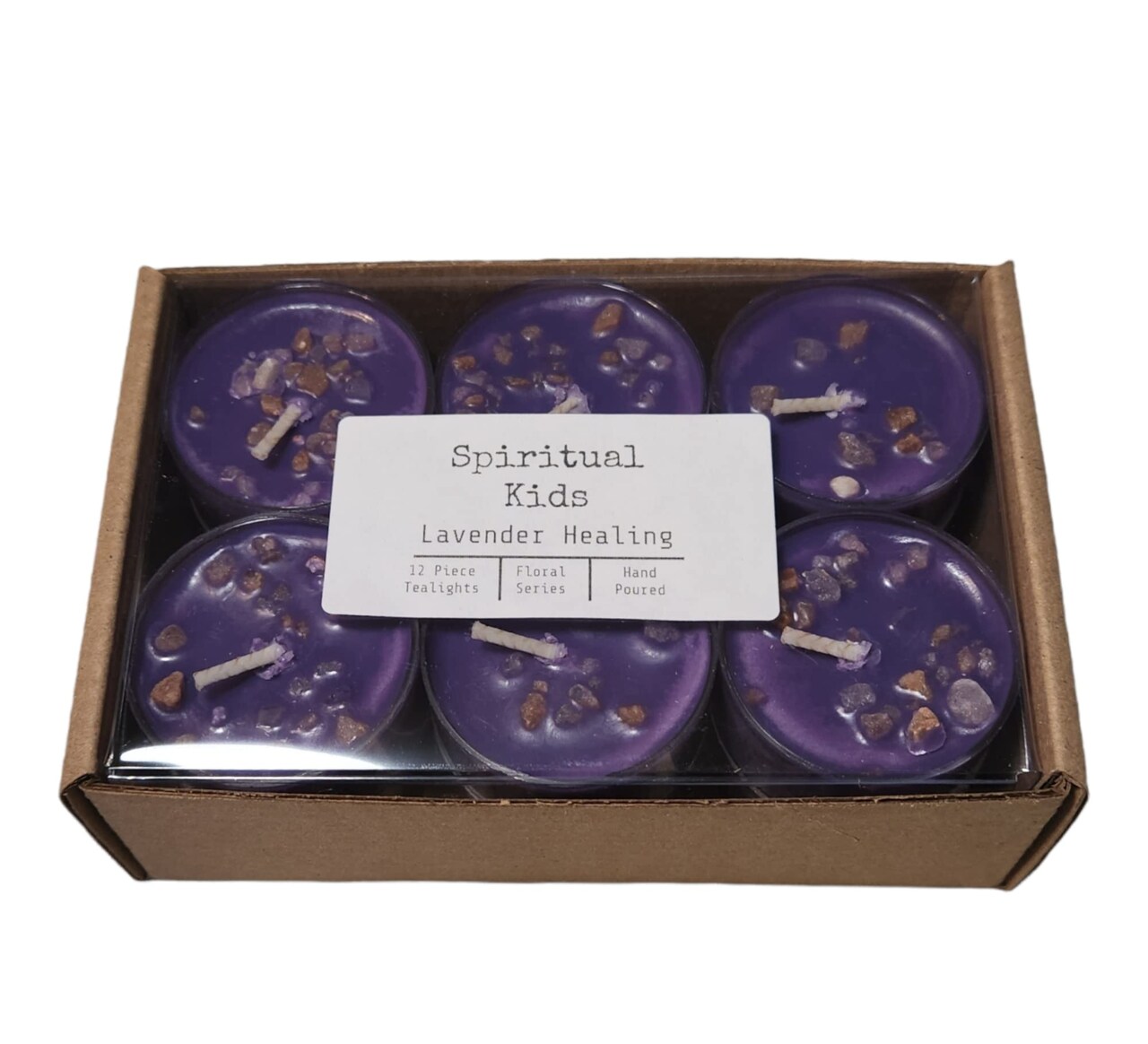 Lavender Healing All Natural Soy Wax 12 Count Tealights Hand Poured with Fragrant/Essential Oils and Himalayan Salt